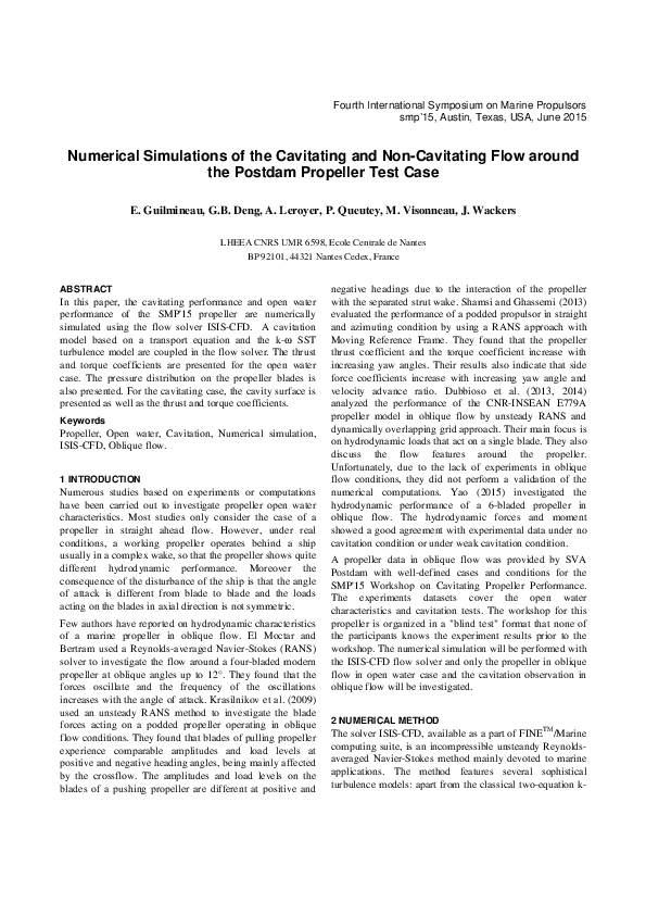 (PDF) Numerical Simulations of the Cavitating and Non-Cavitating Flow ...