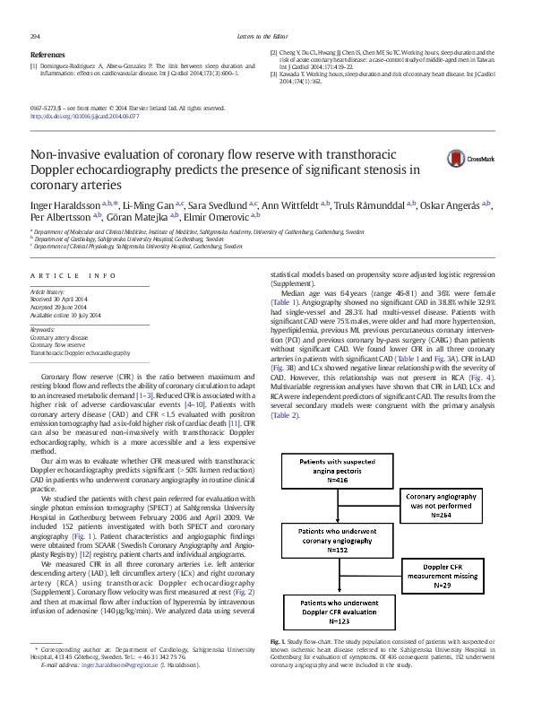 (PDF) Non-invasive evaluation of coronary flow reserve with ...