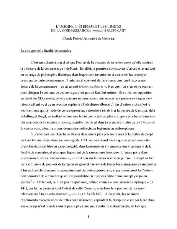 (PDF) 9. L’origine, l’étendue et les limites de la connaissance a ...
