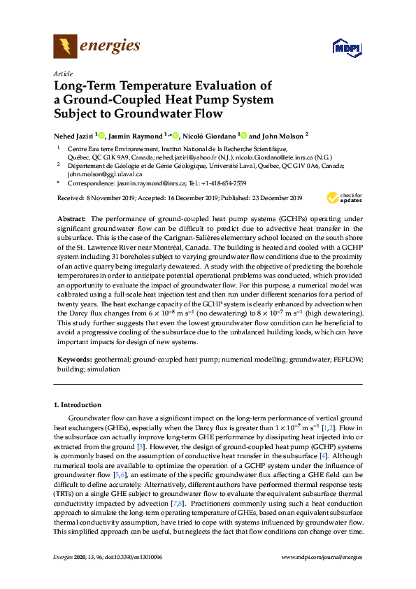 (PDF) Long-Term Temperature Evaluation of a Ground-Coupled Heat Pump ...
