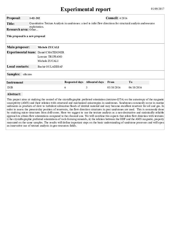 (PDF) Determining flow directions in turbidites using neutron