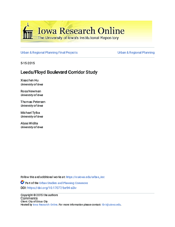 (PDF) Leeds/Floyd Boulevard Corridor Study