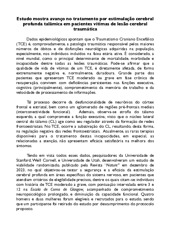 (PDF) Estudo estimulação TCE