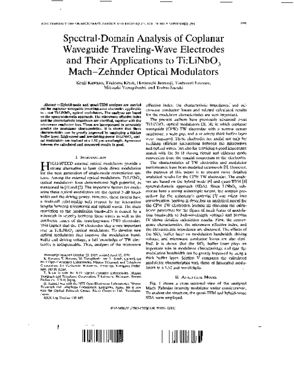 (PDF) Spectral-domain analysis of coplanar waveguide traveling-wave ...