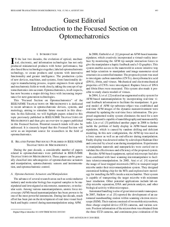 (PDF) Guest Editorial Introduction to the Focused Section on ...