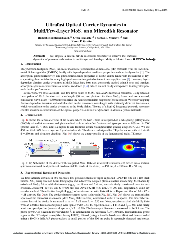 (PDF) Ultrafast Optical Carrier Dynamics in Multi/Few-Layer MoS 2 on a ...
