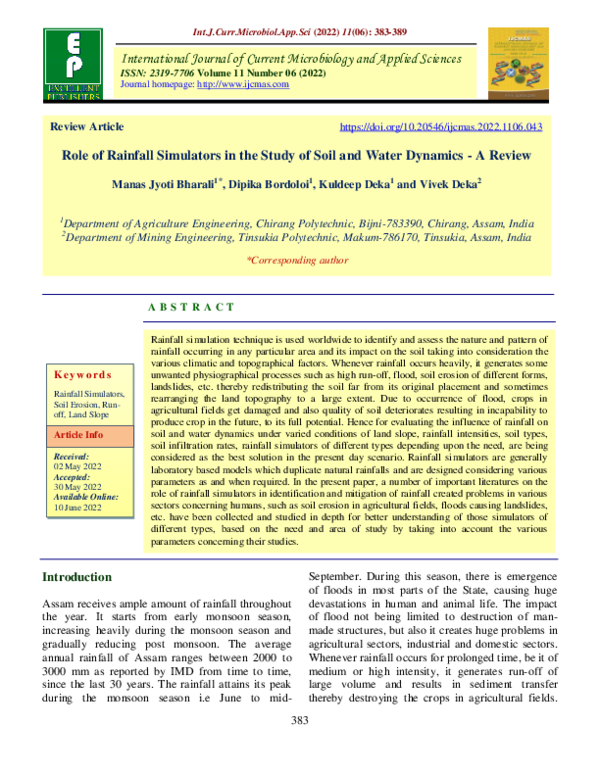 (PDF) Role of Rainfall Simulators in the Study of Soil and Water ...