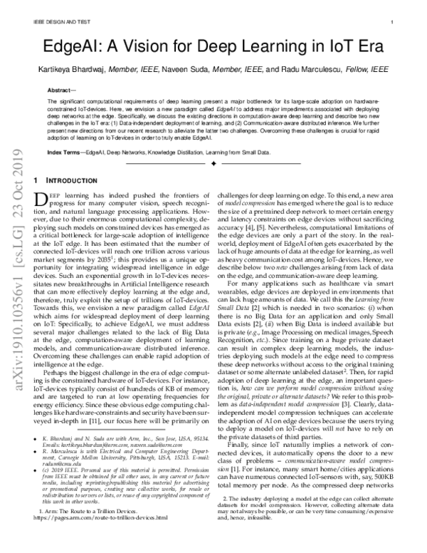 (PDF) EdgeAl: A Vision for Deep Learning in the IoT Era