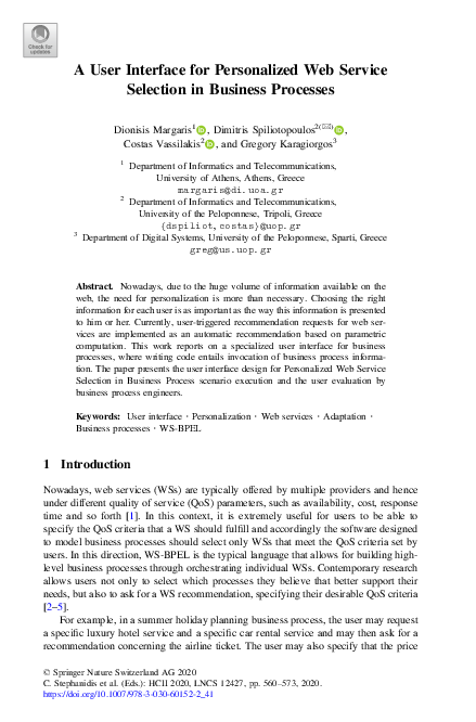 (PDF) A User Interface for Personalized Web Service Selection in ...