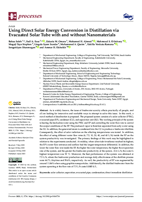 (PDF) Using Direct Solar Energy Conversion in Distillation via ...