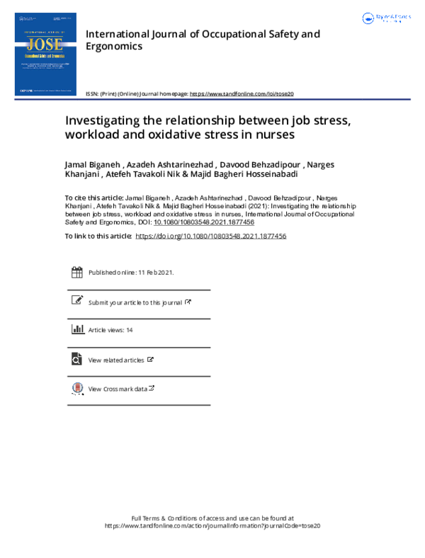 (PDF) Investigating the relationship between job stress, workload and ...