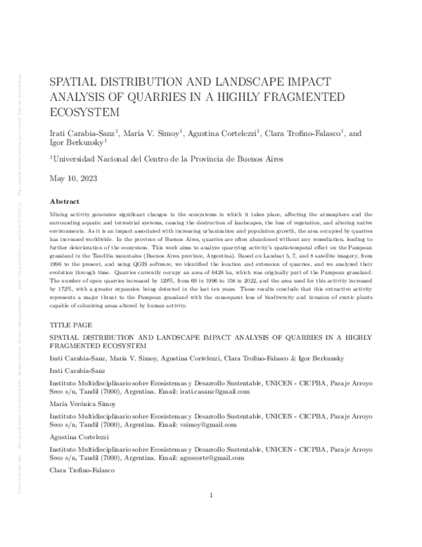 (PDF) Spatial Distribution and Landscape Impact Analysis of Quarries in ...