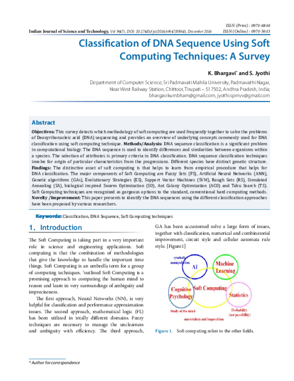 (PDF) Classification of DNA Sequence Using Soft Computing Techniques: A ...