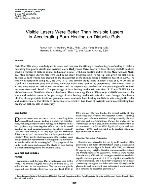 (PDF) Visible Lasers Were Better Than Invisible Lasers in Accelerating ...