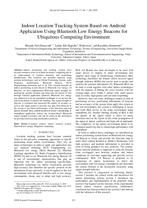 (PDF) Indoor Location Tracking System Based on Android Application ...