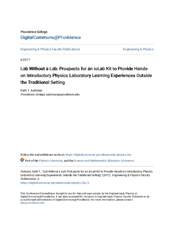 (PDF) Lab Without a Lab: Prospects for an ioLab Kit to Provide Hands-on ...
