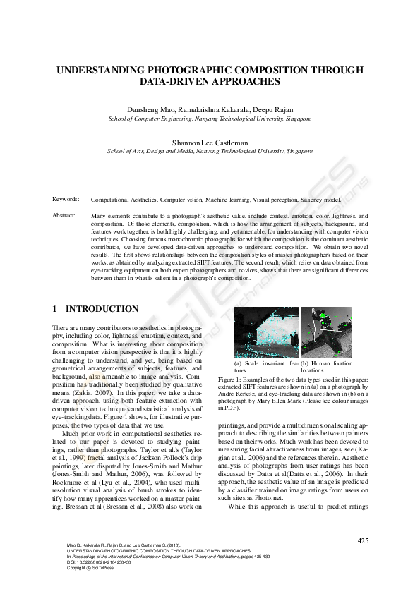 (PDF) Understanding Photographic Composition Through Data-Driven Approaches