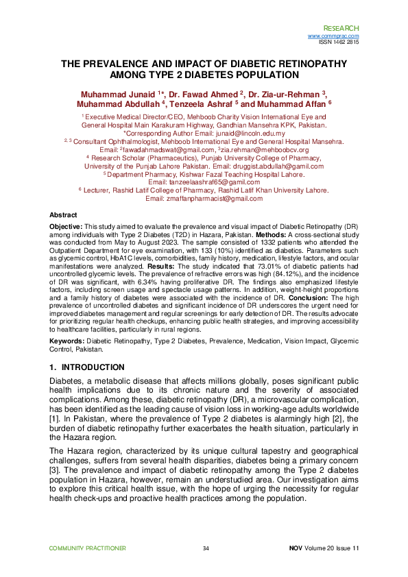 (PDF) THE PREVALENCE AND IMPACT OF DIABETIC RETINOPATHY AMONG TYPE 2 ...