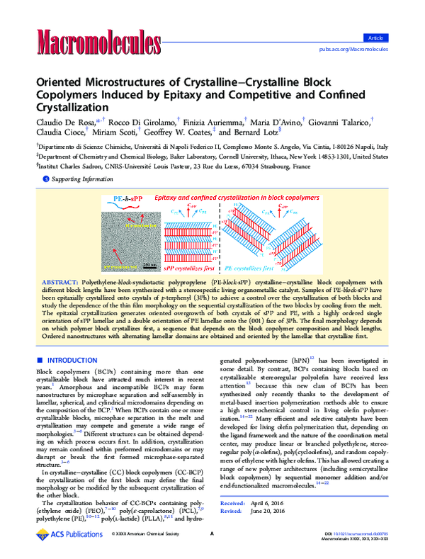 (PDF) Oriented Microstructures of Crystalline–Crystalline Block ...