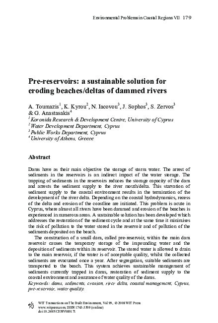 (PDF) Pre-reservoirs: a sustainable solution for eroding beaches/deltas ...