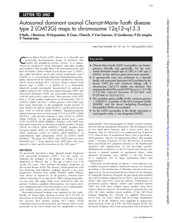 (PDF) Autosomal dominant axonal Charcot-Marie-Tooth disease type 2 ...