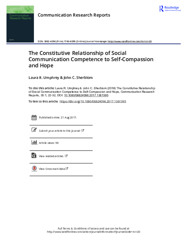 (PDF) The Constitutive Relationship of Social Communication Competence ...
