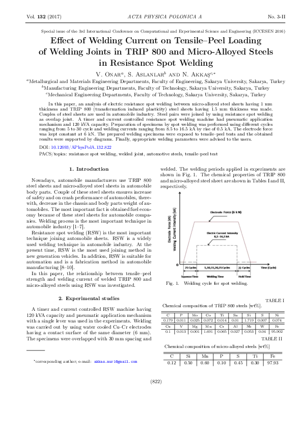 (PDF) Effect of Welding Current on Tensile-Peel Loading of Welding ...