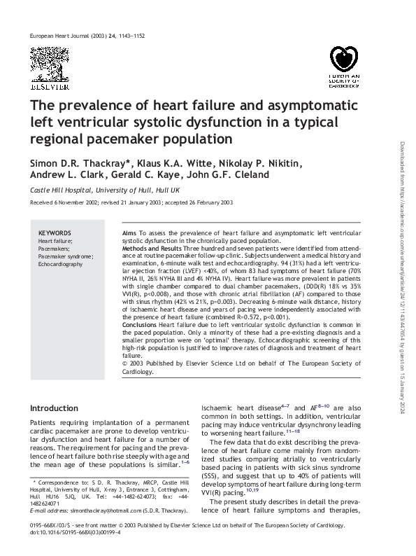 (PDF) The prevalence of heart failure and asymptomatic left ventricular ...