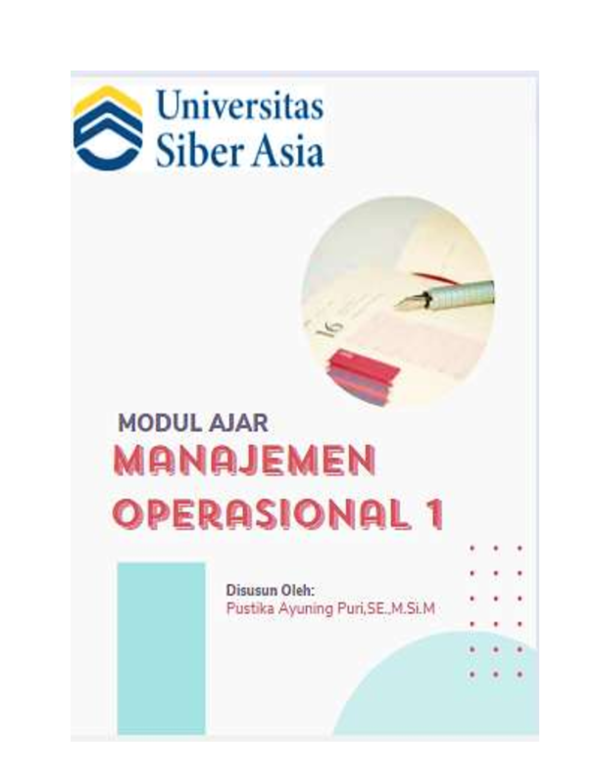 Pdf Modul Manajemen Operasional 1