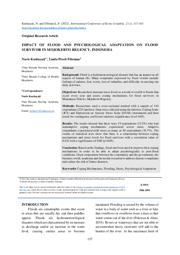 (PDF) Impact of Flood and Psychological Adaptation on Flood Survivor in ...