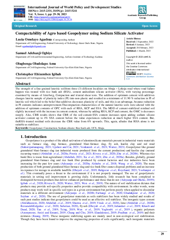 (PDF) Compactability of Agro based Geopolymer using Sodium Silicate ...