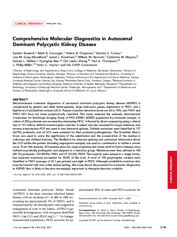 (PDF) Comprehensive Molecular Diagnostics in Autosomal Dominant ...