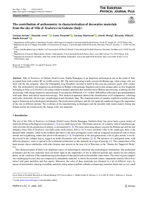 (PDF) The contribution of archeometry in characterization of decorative ...