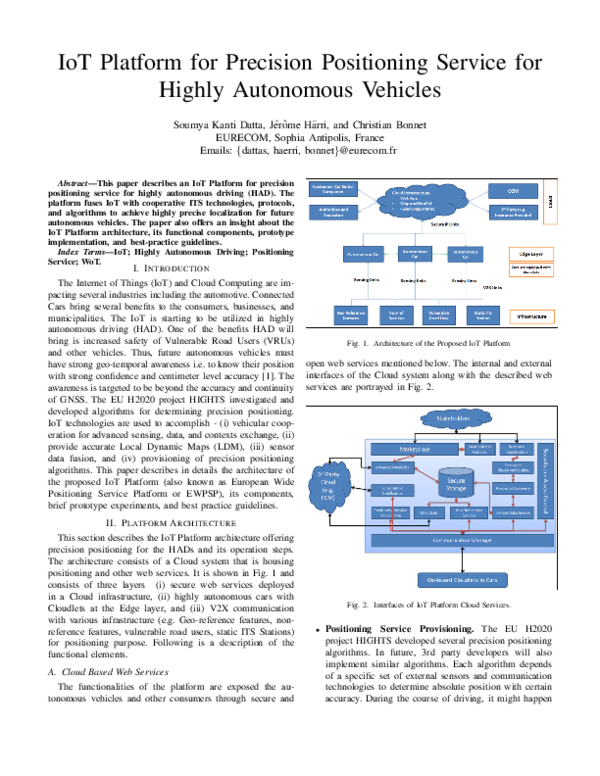 (PDF) IoT Platform for Precision Positioning Service for Highly ...