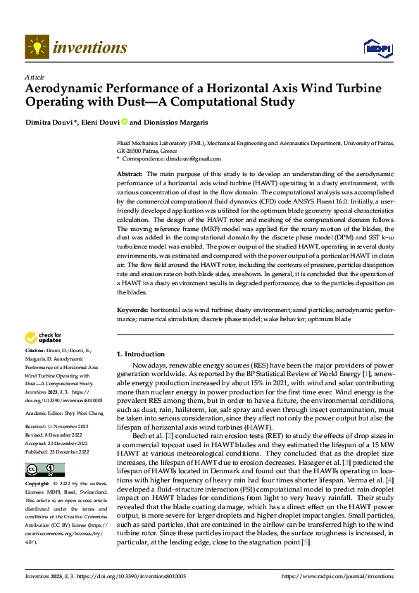 (PDF) Aerodynamic Performance of a Horizontal Axis Wind Turbine ...