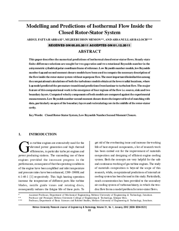 (PDF) Modelling and Predictions of Isothermal Flow Inside the Closed ...
