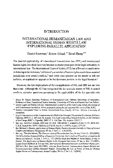 (PDF) International Humanitarian Law and International Human Rights Law