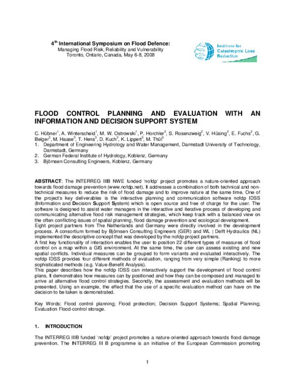 (PDF) Flood Control Planning and Evaluation with an Information and ...