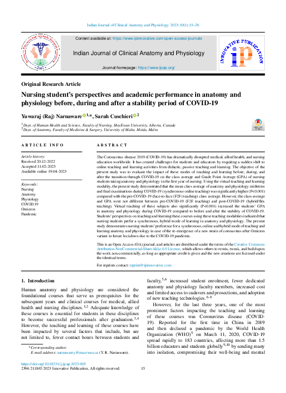 (PDF) Nursing student's perspectives and academic performance in ...