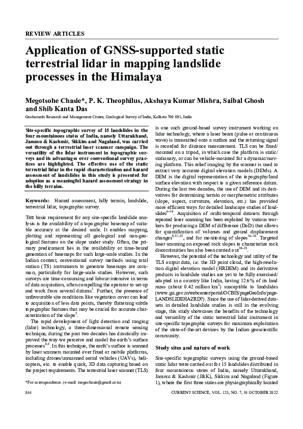 (PDF) Application of GNSS-supported static terrestrial lidar in mapping ...