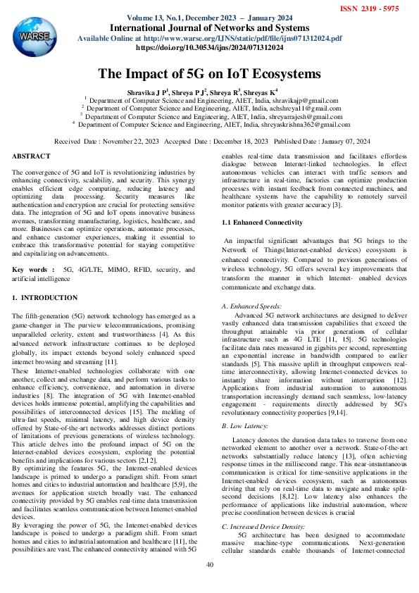(PDF) The Impact of 5G on IoT Ecosystems