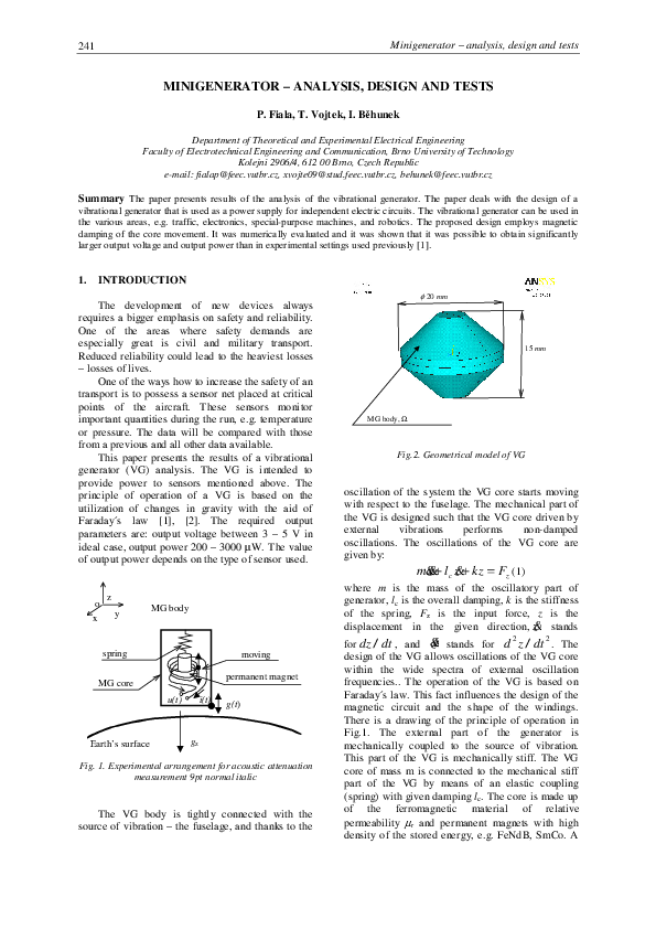 (PDF) Minigenerator - analysis, design and tests