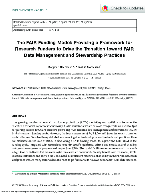 (PDF) The FAIR Funding Model: Providing a Framework for Research ...