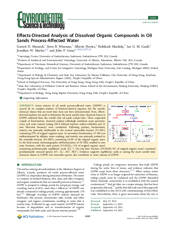 (PDF) Effects-Directed Analysis of Dissolved Organic Compounds in Oil ...