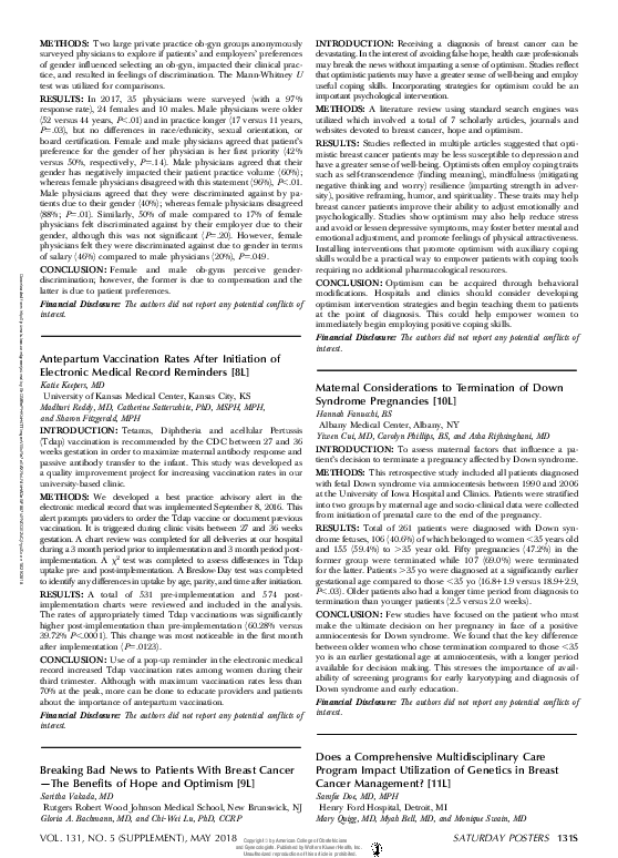 (PDF) Maternal Considerations to Termination of Down Syndrome ...