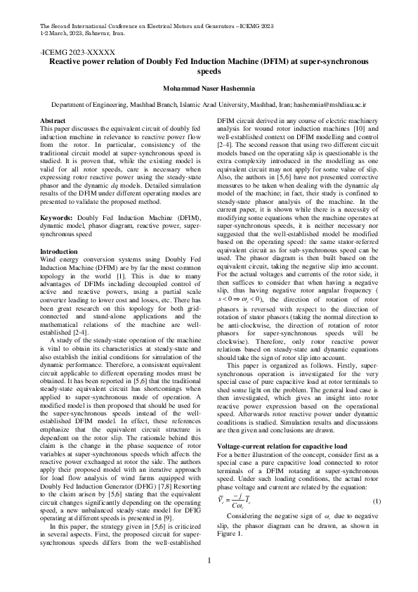 (PDF) Reactive power relation of Doubly Fed Induction Machine (DFIM) at ...