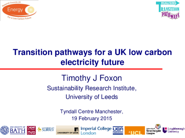 (PDF) Transition pathways for a UK low carbon electricity future