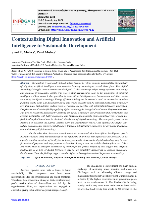 (PDF) Contextualizing Digital Innovation and Artificial Intelligence to ...