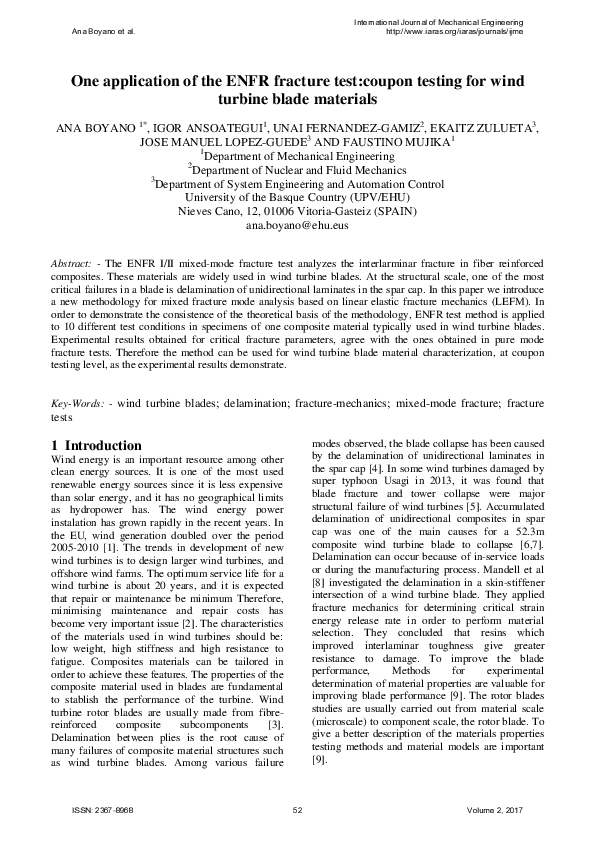 (PDF) One application of the ENFR fracture test:coupon testing for wind ...