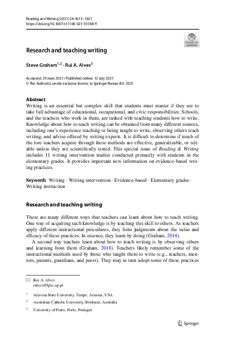 (PDF) Research and teaching writing